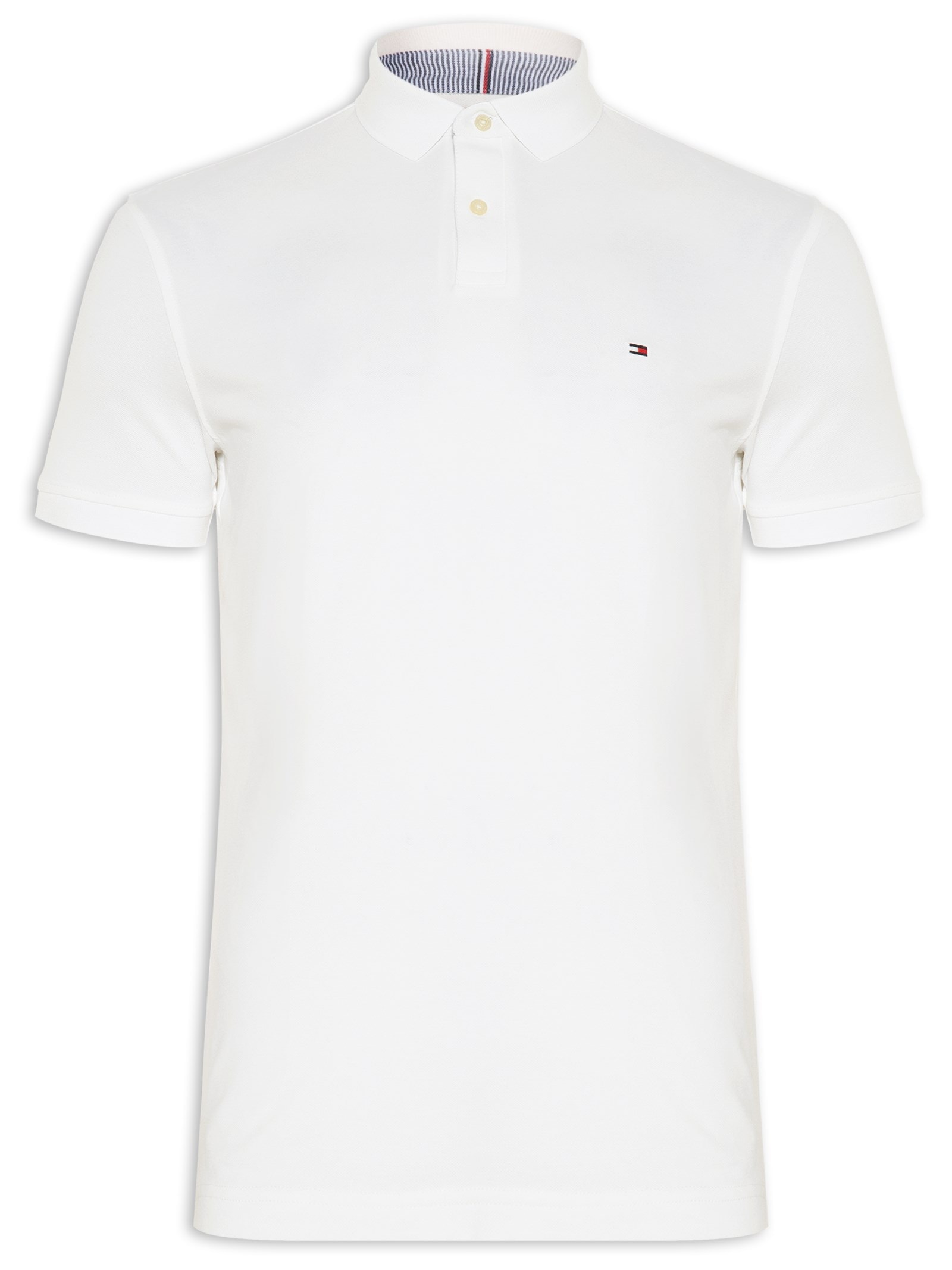 Polo Masculina 1985 Regular Fit Com Logo No Peito Branco Tommy Hilfiger