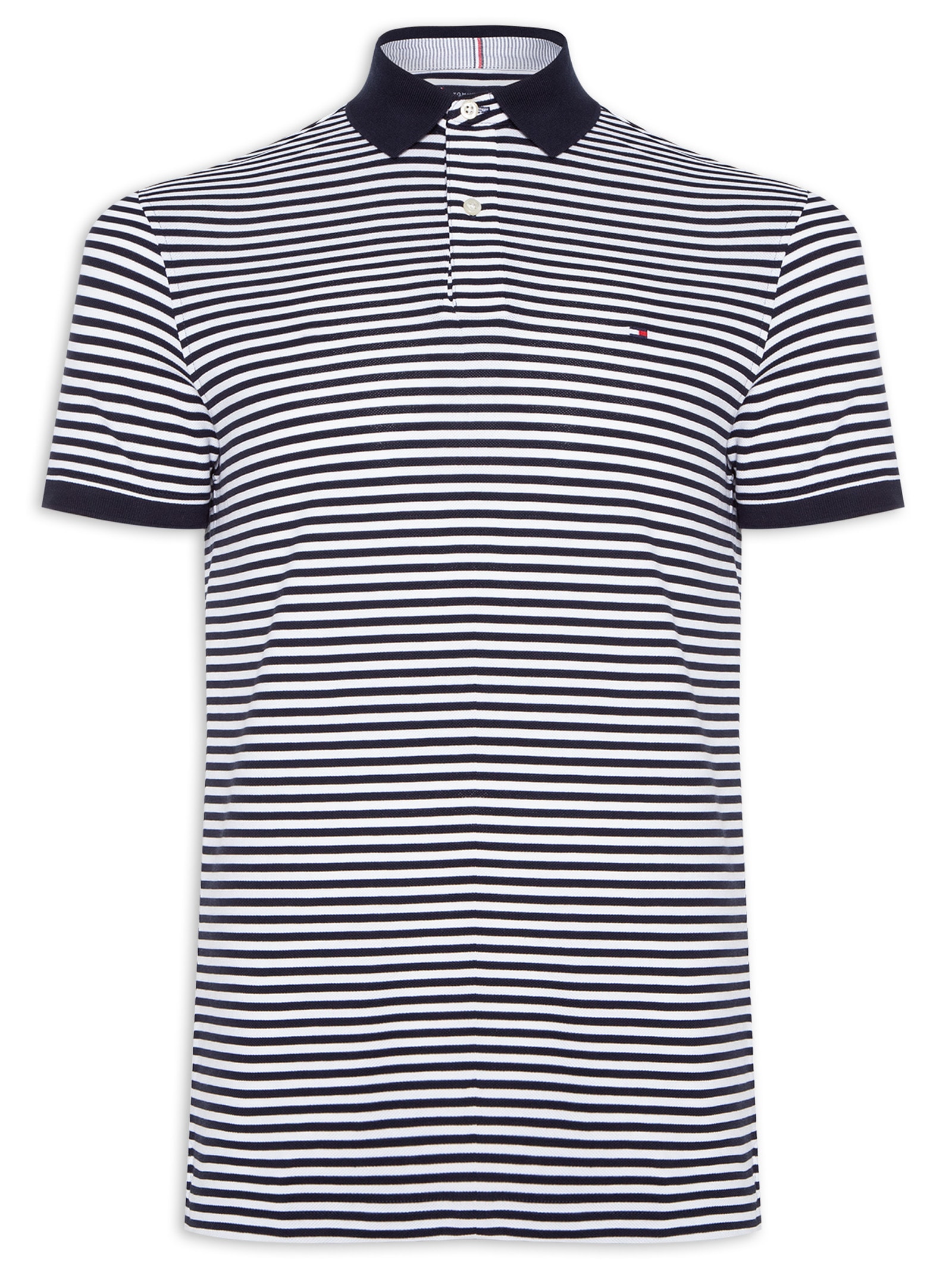Polo Masculina 1985 Regular Fit Com Logo No Peito Branco Tommy Hilfiger