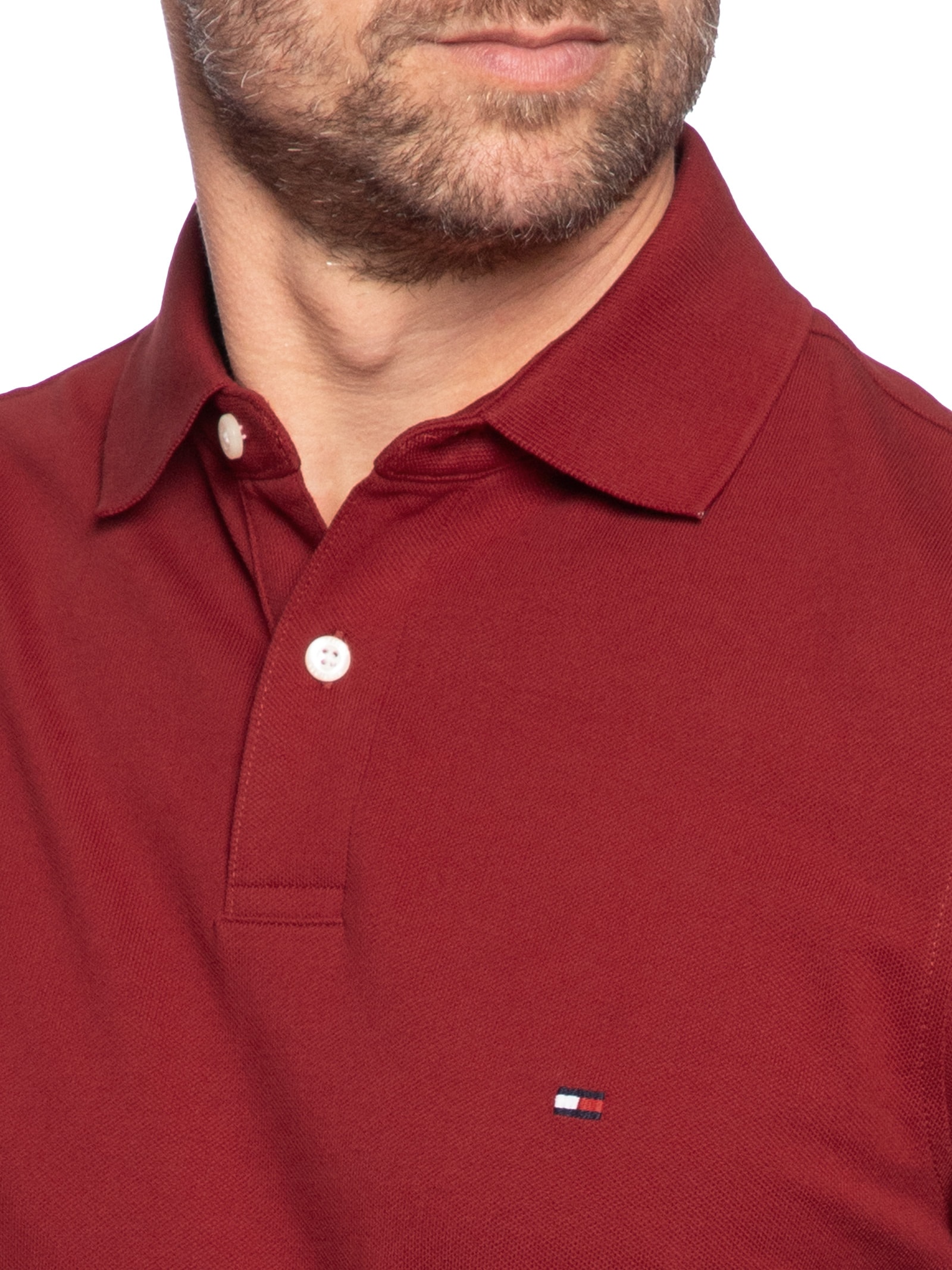 Polo Masculina 1985 Regular Fit Com Logo No Peito Branco Tommy Hilfiger