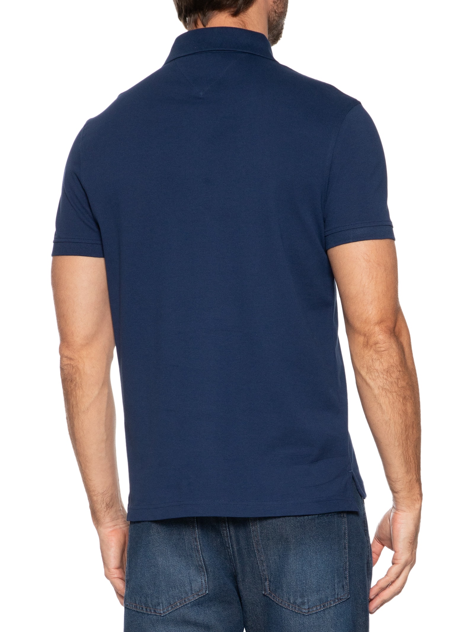 Polo Masculina 1985 Regular Fit Com Logo No Peito Branco Tommy Hilfiger