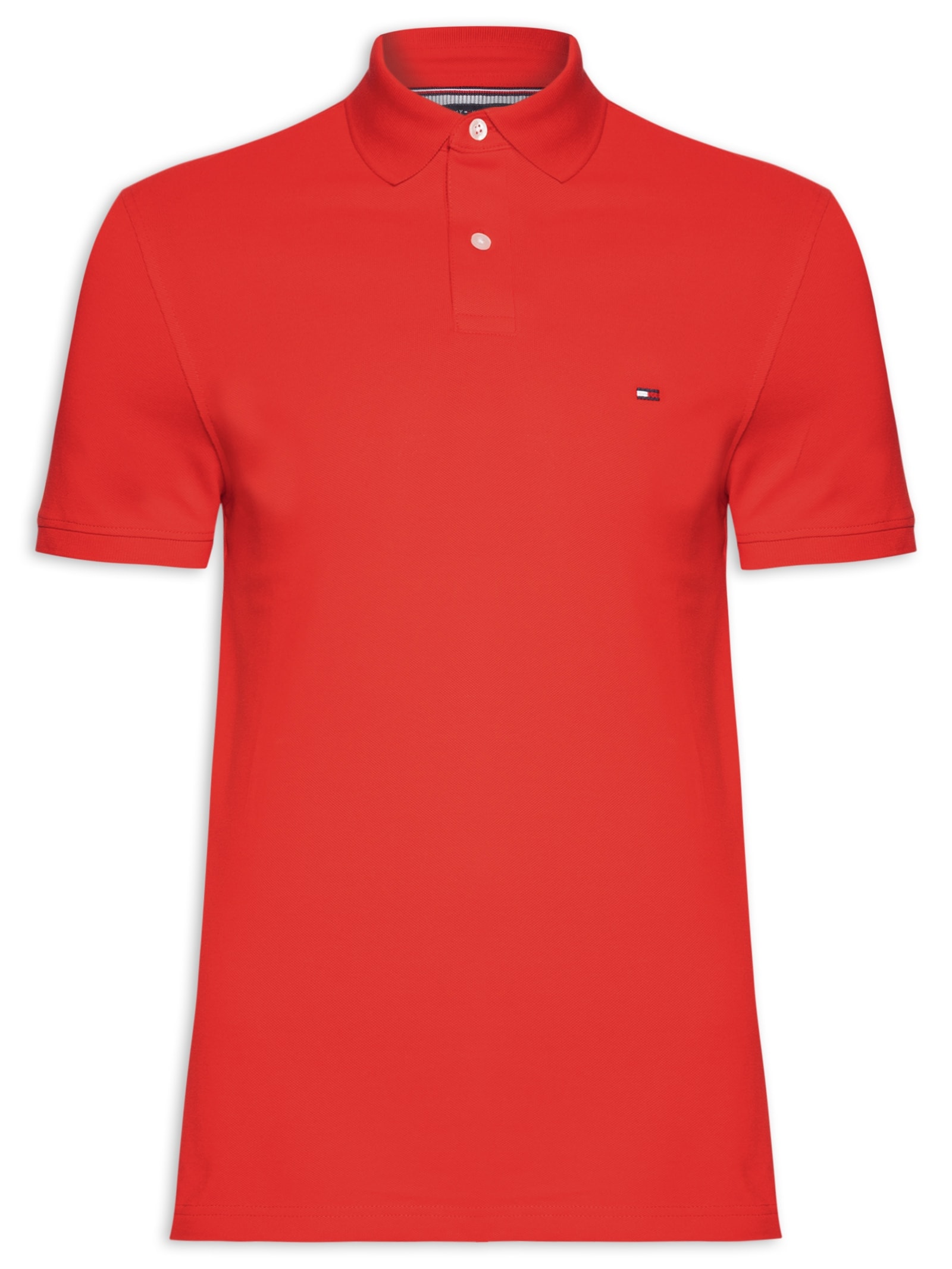 Polo Masculina 1985 Regular Fit Com Logo No Peito Branco Tommy Hilfiger