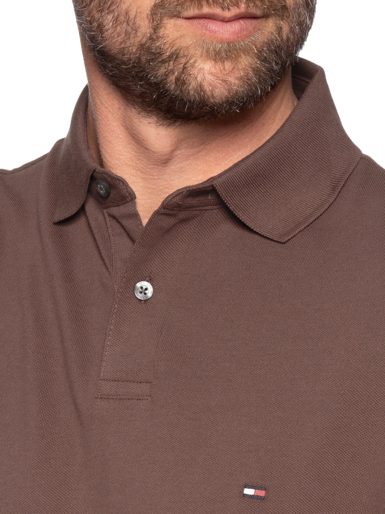 Polo Masculina 1985 Regular Fit Com Logo No Peito Branco Tommy Hilfiger