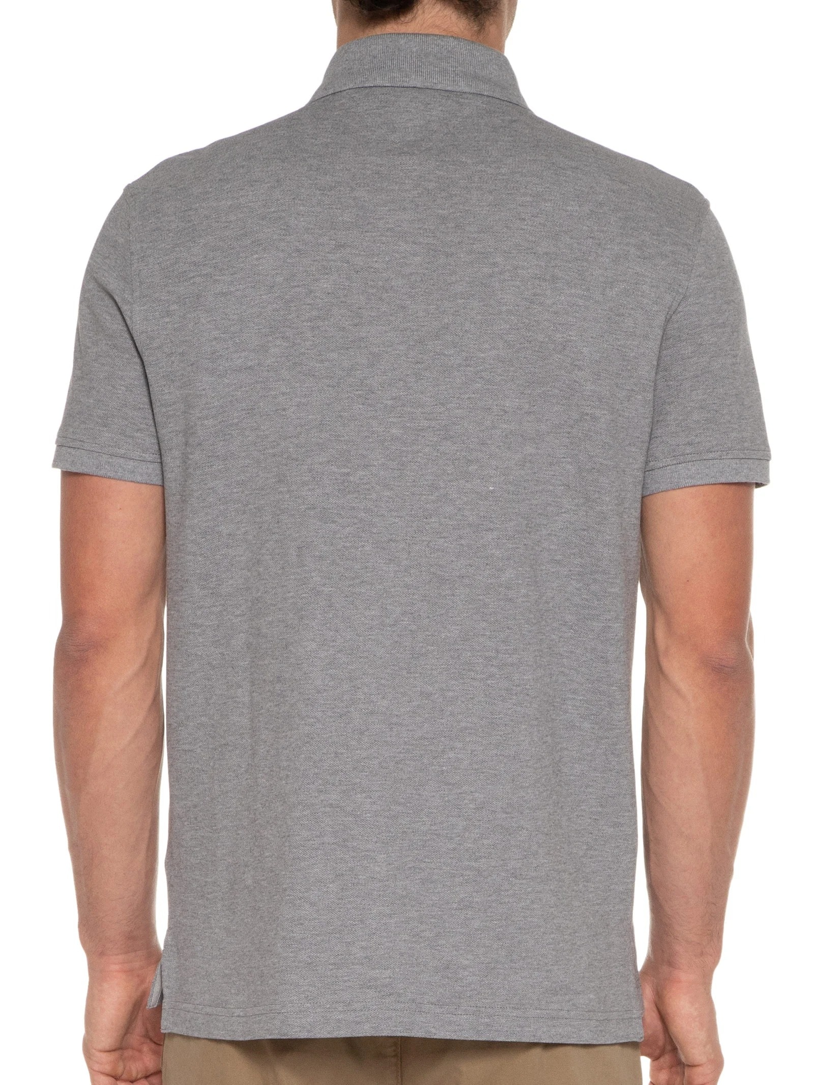 Polo Masculina 1985 Regular Fit Com Logo No Peito Cinza Tommy Hilfiger