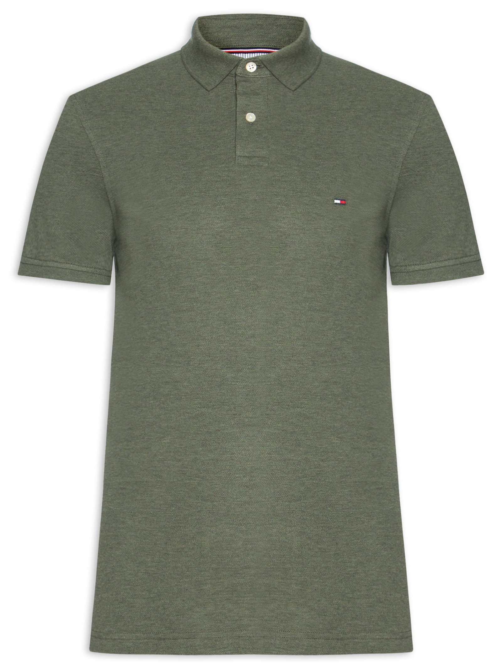 Polo Masculina 1985 Regular Fit Com Logo No Peito Verde Tommy Hilfiger