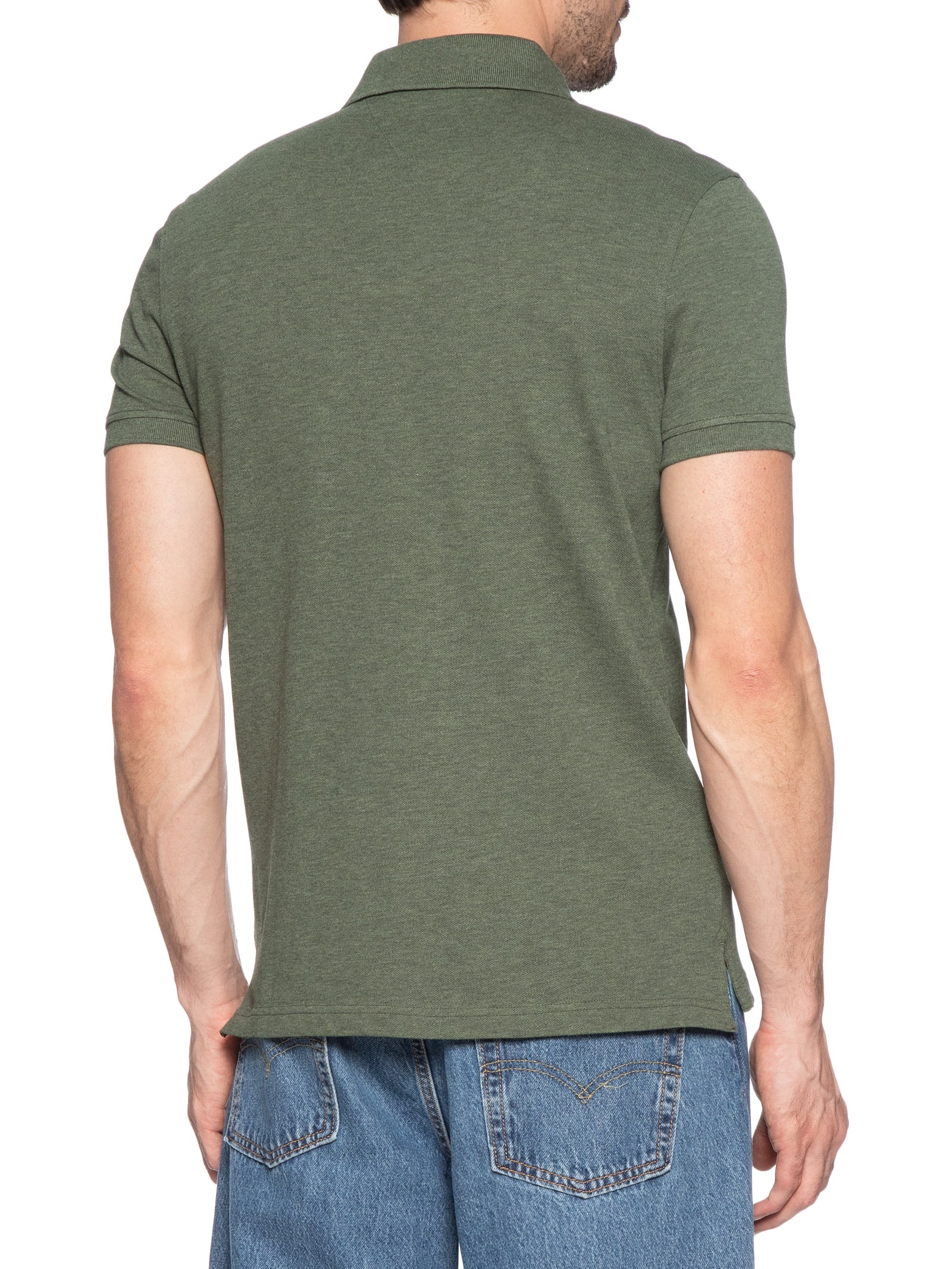 Polo Masculina 1985 Regular Fit Com Logo No Peito Verde Tommy Hilfiger