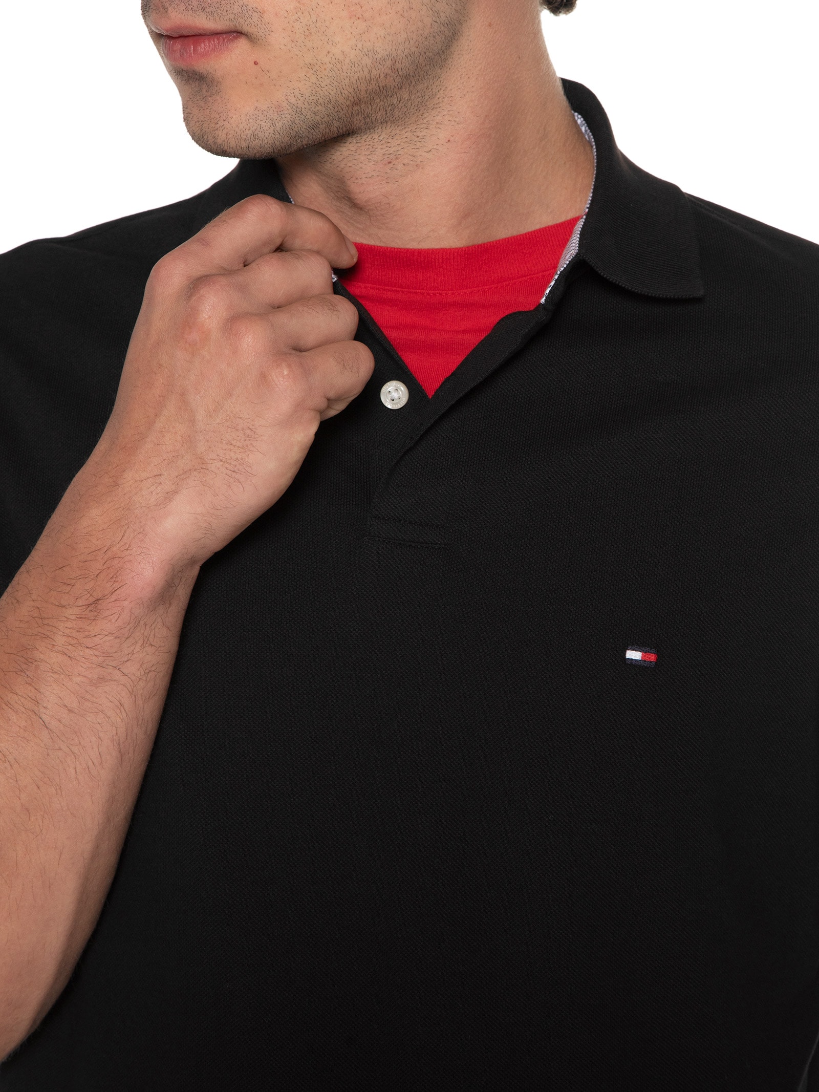 Polo Masculina 1985 Regular Fit- Preto Tommy Hilfiger