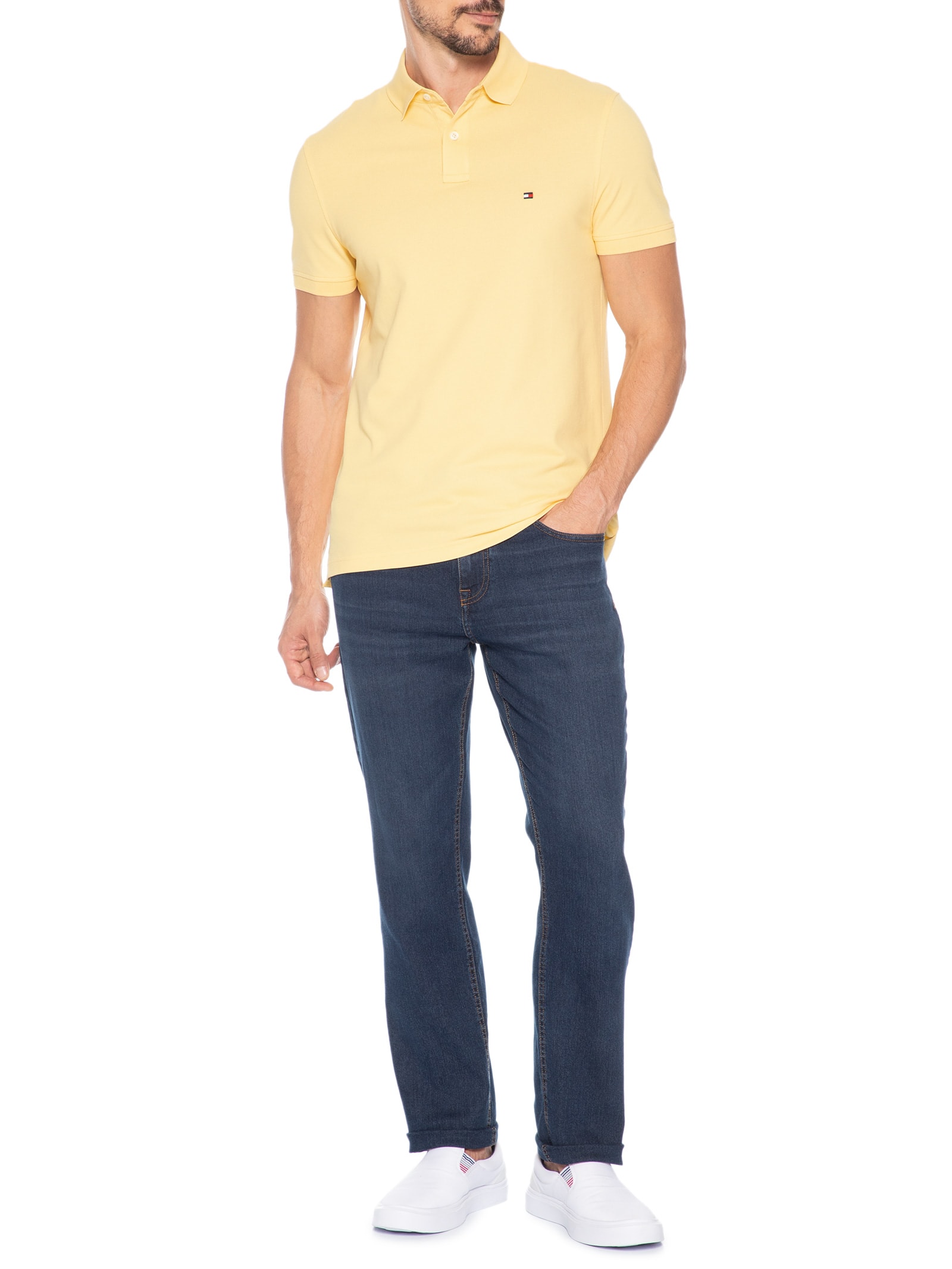 Polo Masculina 1985 Regular Fit – Amarelo Tommy Hilfiger