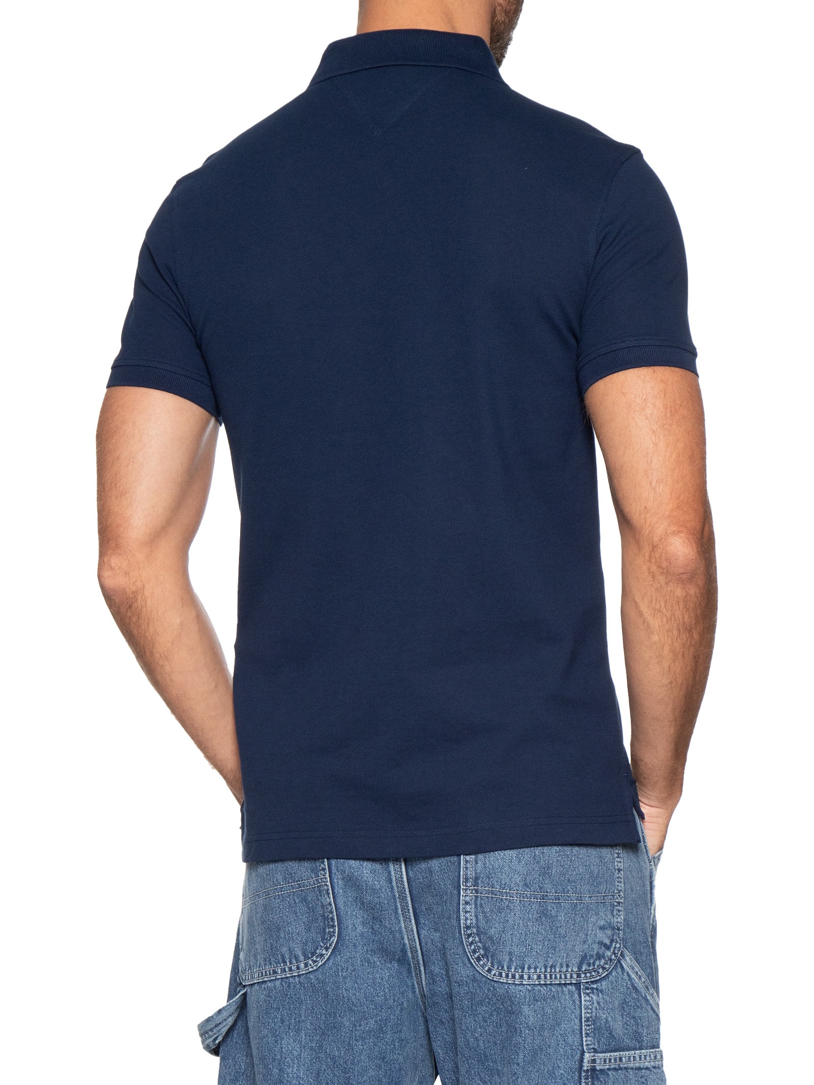 Polo Masculina 1985 Slim Fit Com Logo No Peito Azul Tommy Hilfiger