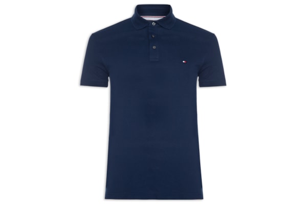 Polo Masculina 1985 Slim Fit Com Logo No Peito - Azul