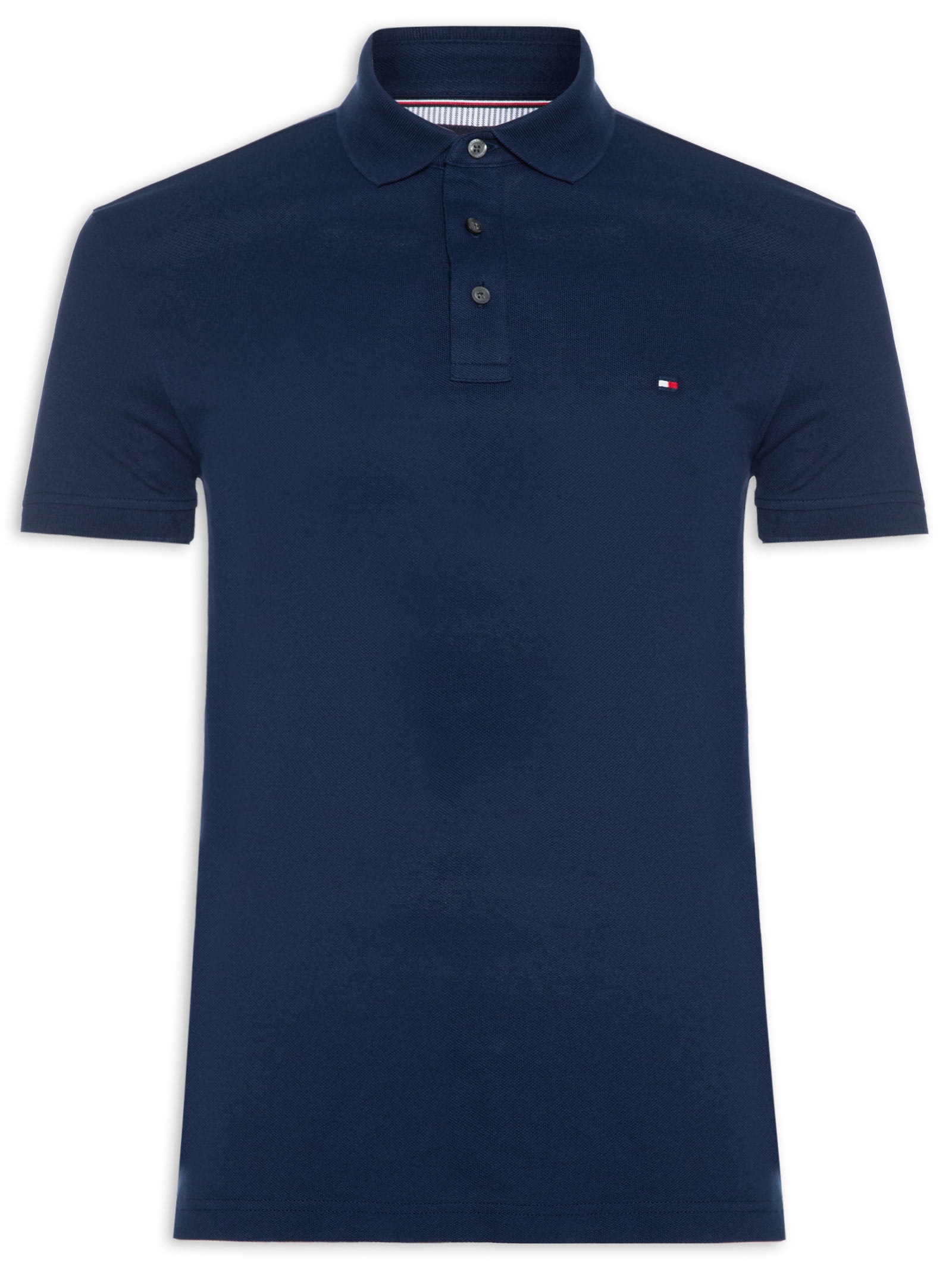 Polo Masculina 1985 Slim Fit Com Logo No Peito Azul Tommy Hilfiger