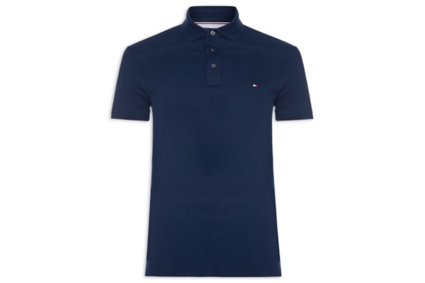 Polo Masculina 1985 Slim Fit Com Logo No Peito - Azul