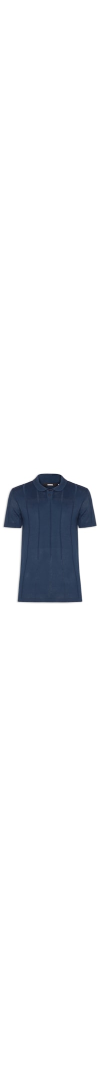 Polo Masculina 2 Botões em Tricot - Azul