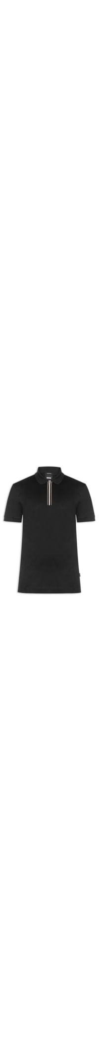 Polo Masculina Algodão Mercerizado Fecho De Correr - Preto