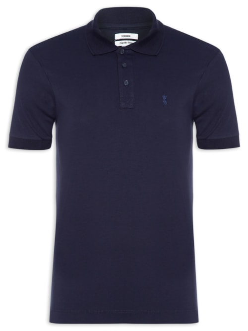 Polo Masculina Algodão Pima – Azul