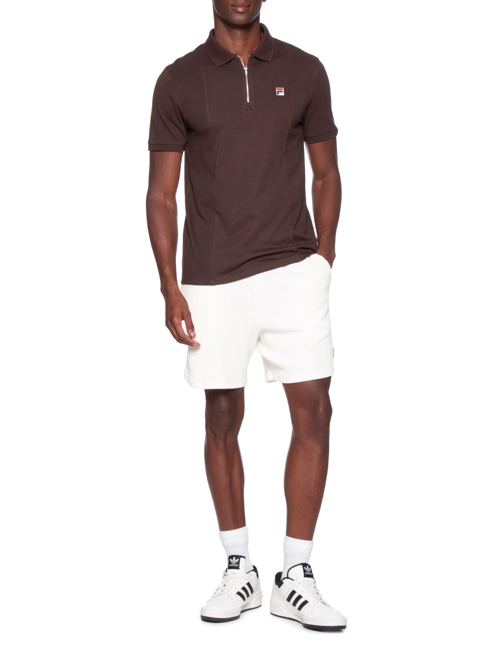 Polo Masculina Anton Marrom  Fila