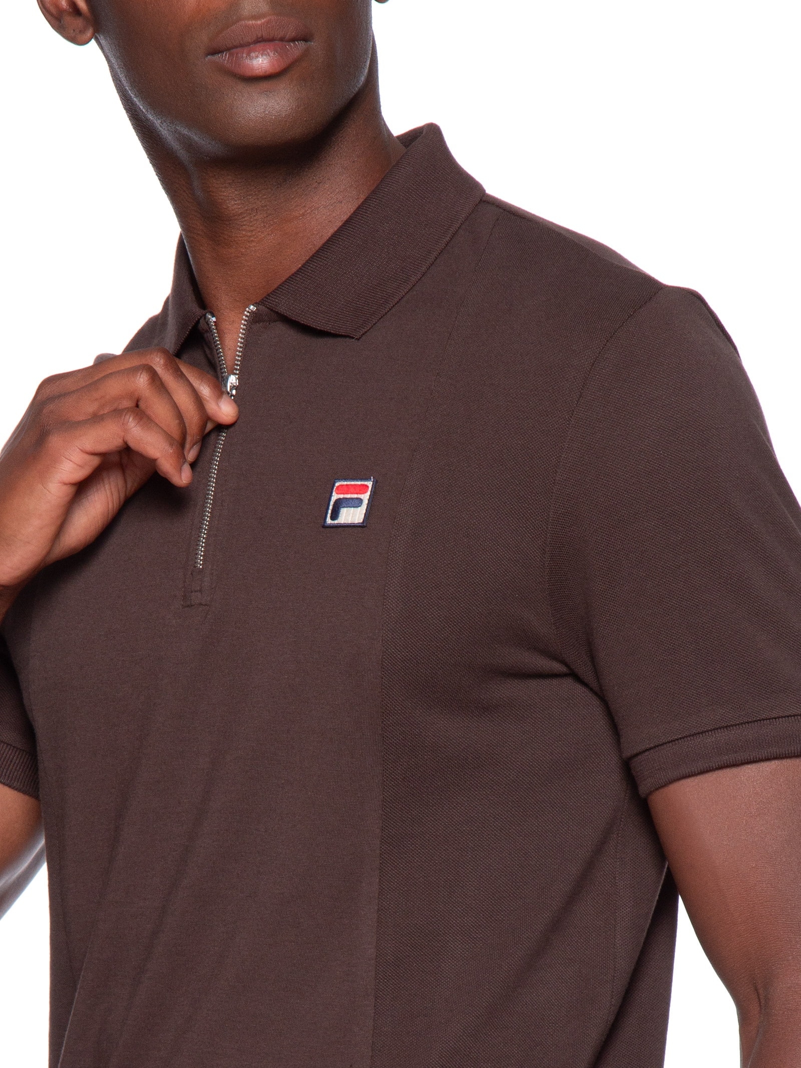 Polo Masculina Anton Marrom  Fila