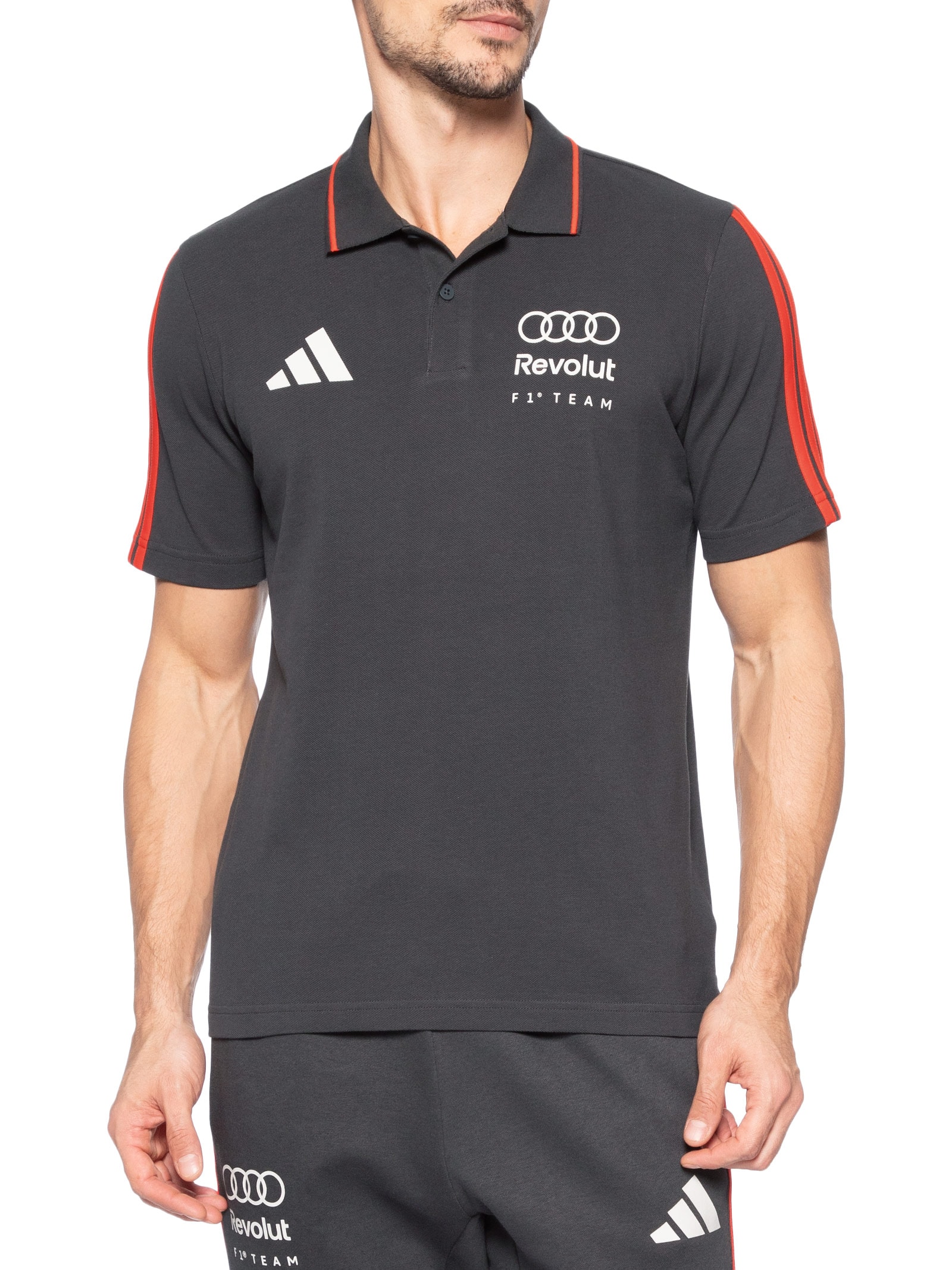Polo Masculina Audi Revolut DNA Preto Adidas + Audi