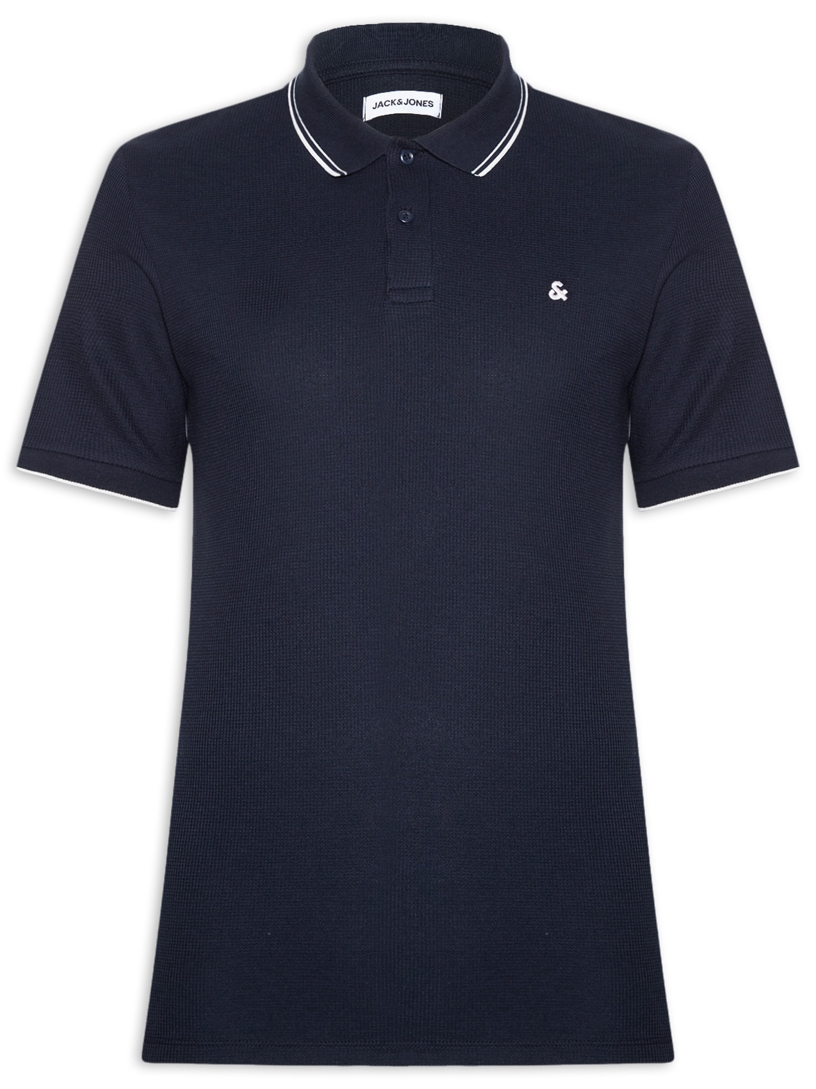 Polo Masculina Austin Com Friso Azul Jack & Jones