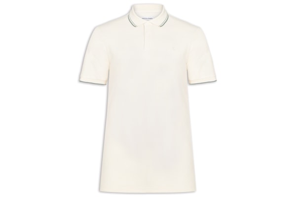 Polo Masculina Austin Com Friso - Branco