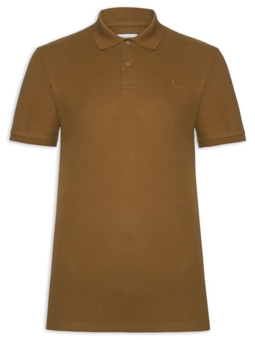 Polo Masculina Austin Com Friso – Marrom