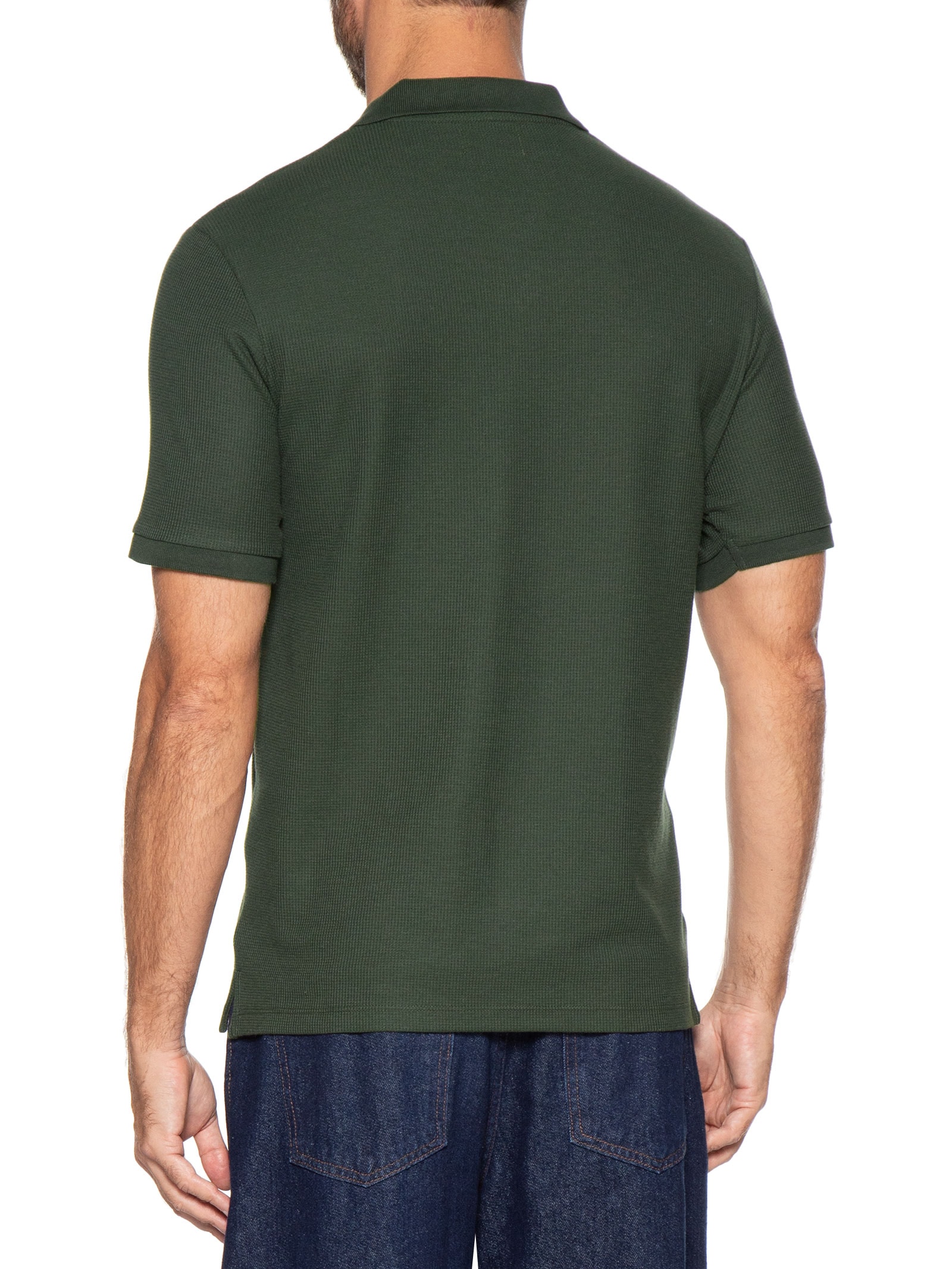 Polo Masculina Austin Com Friso Verde Jack & Jones