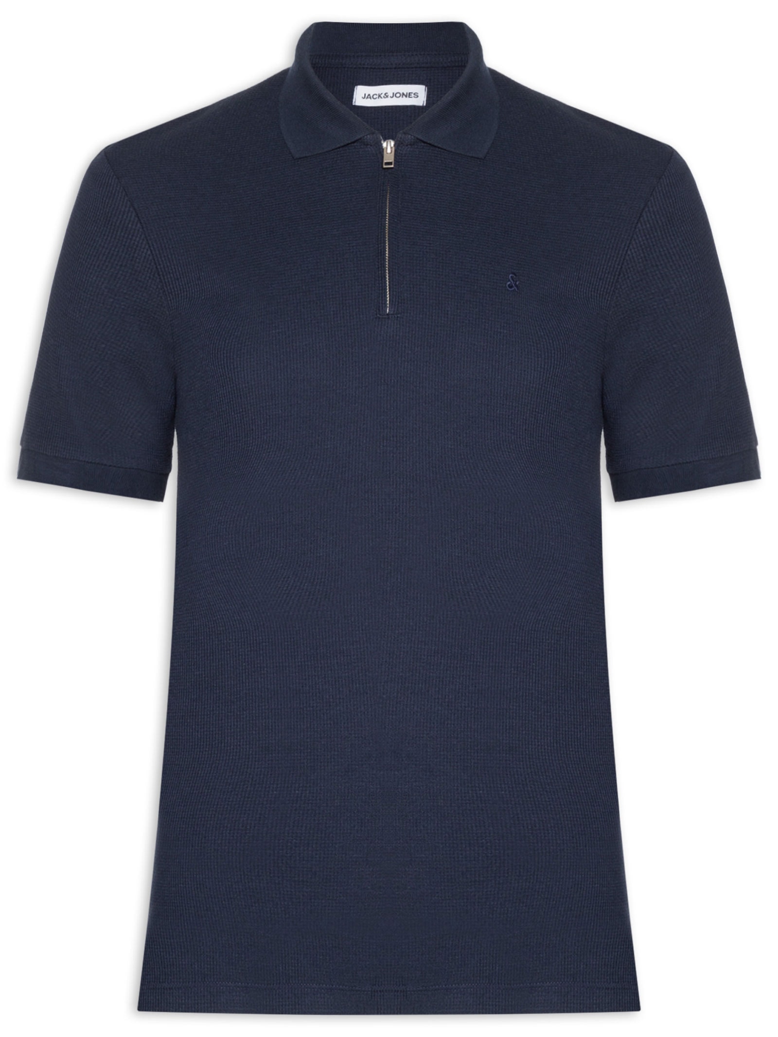 Polo Masculina Austin Half Zip Azul Jack & Jones