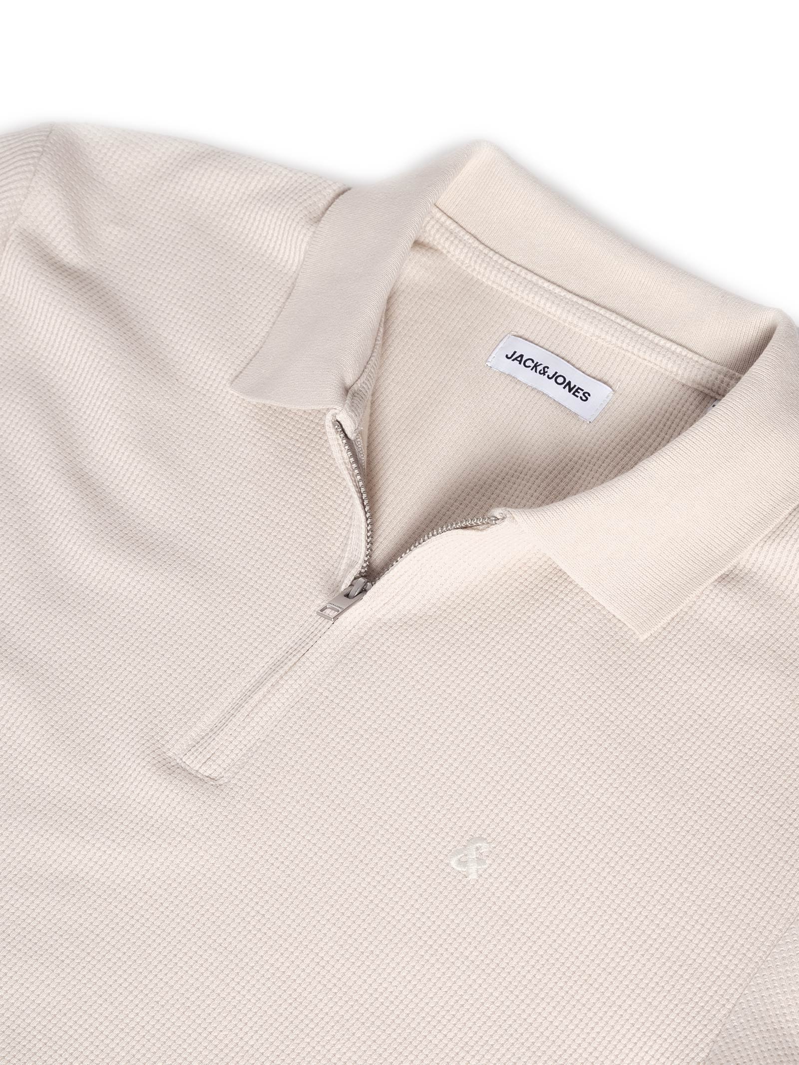 Polo Masculina Austin Half Zip Bege Jack & Jones