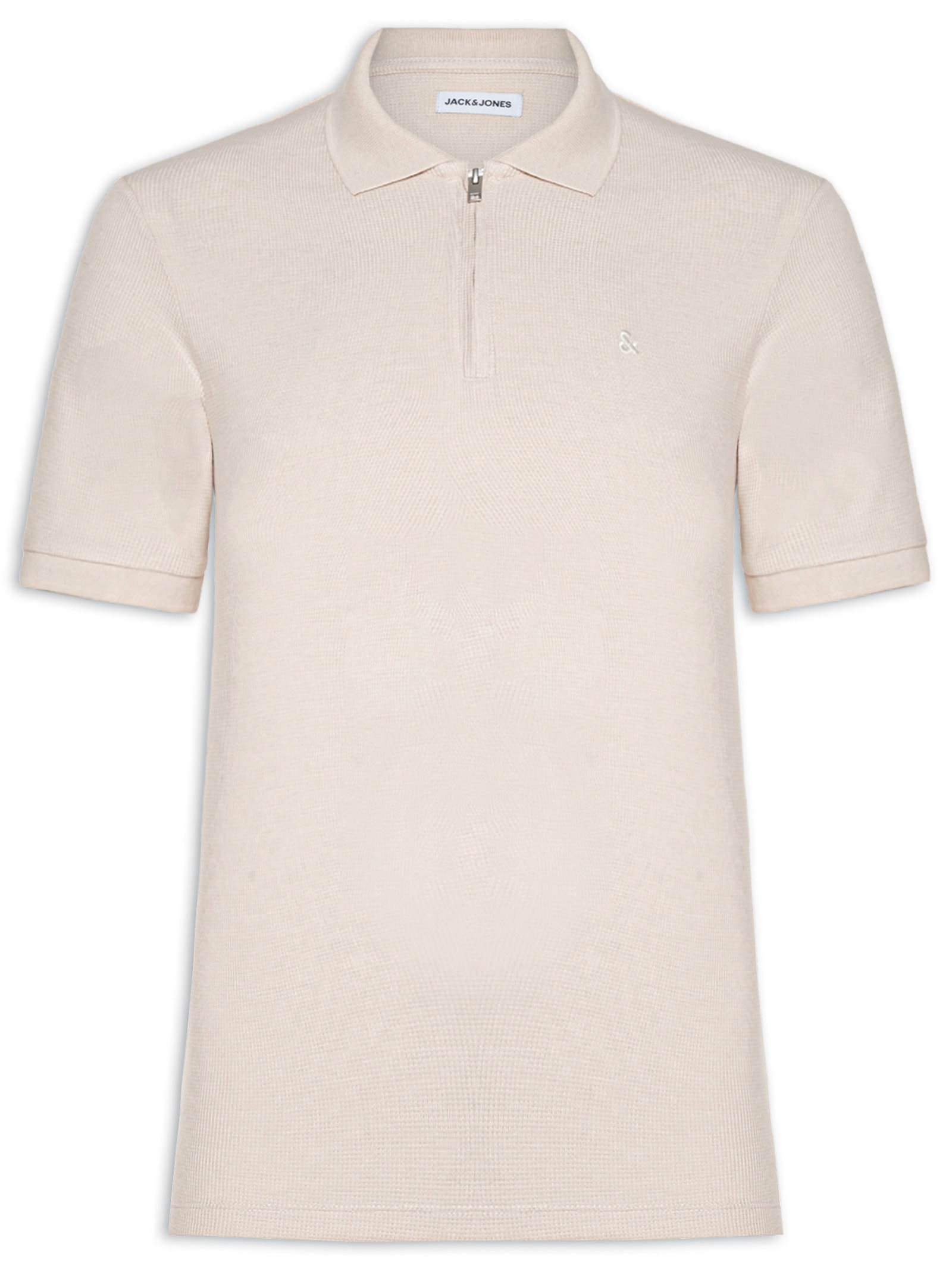 Polo Masculina Austin Half Zip Bege Jack & Jones