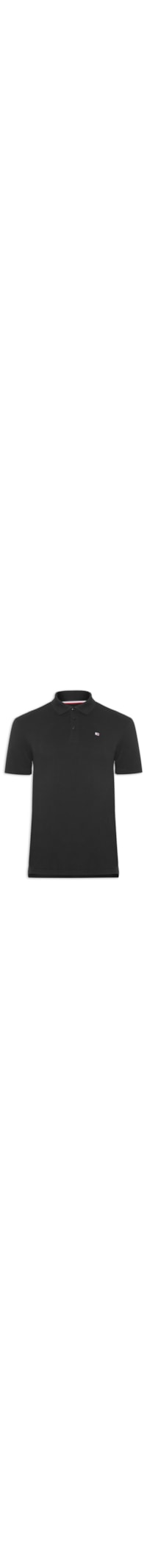 Polo Masculina Bandeira Bordada Original Fit Em Piquet De Algodão - Preto