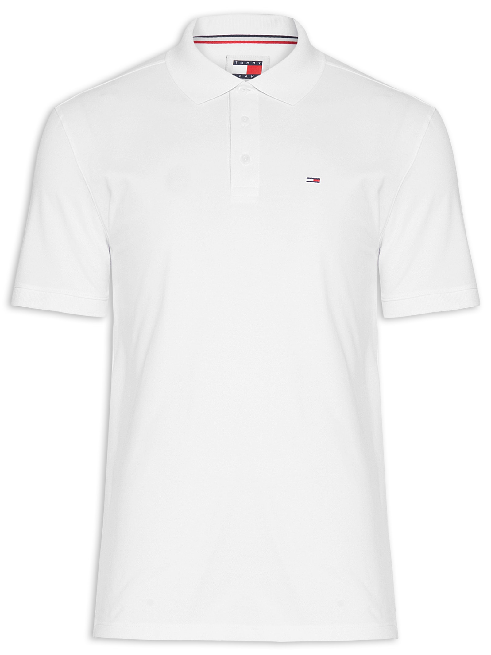 Polo Masculina Básica Bandeira Bordada Original Fit Em Piquet De Algodão Branco  Tommy Jeans