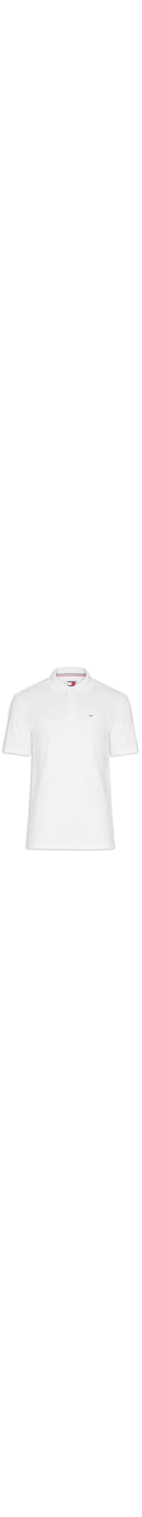 Polo Masculina Básica Bandeira Bordada Original Fit Em Piquet De Algodão - Branco
