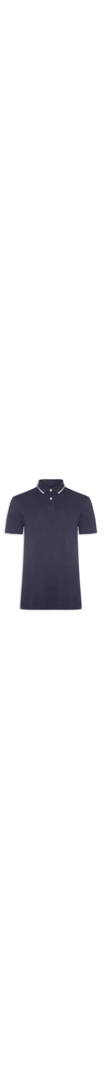 Polo Masculina Básica Classic 1 Friso Em Algodão - Azul
