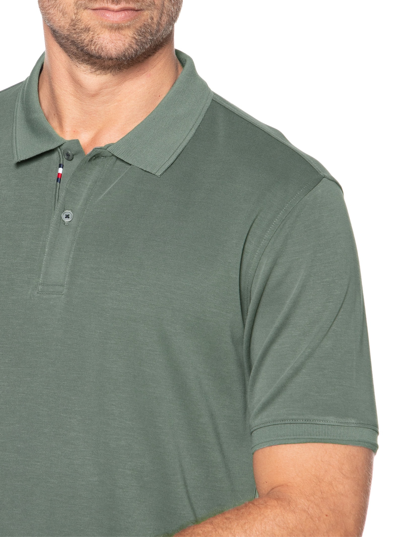Polo Masculina Básica Color Verde Basiq Men