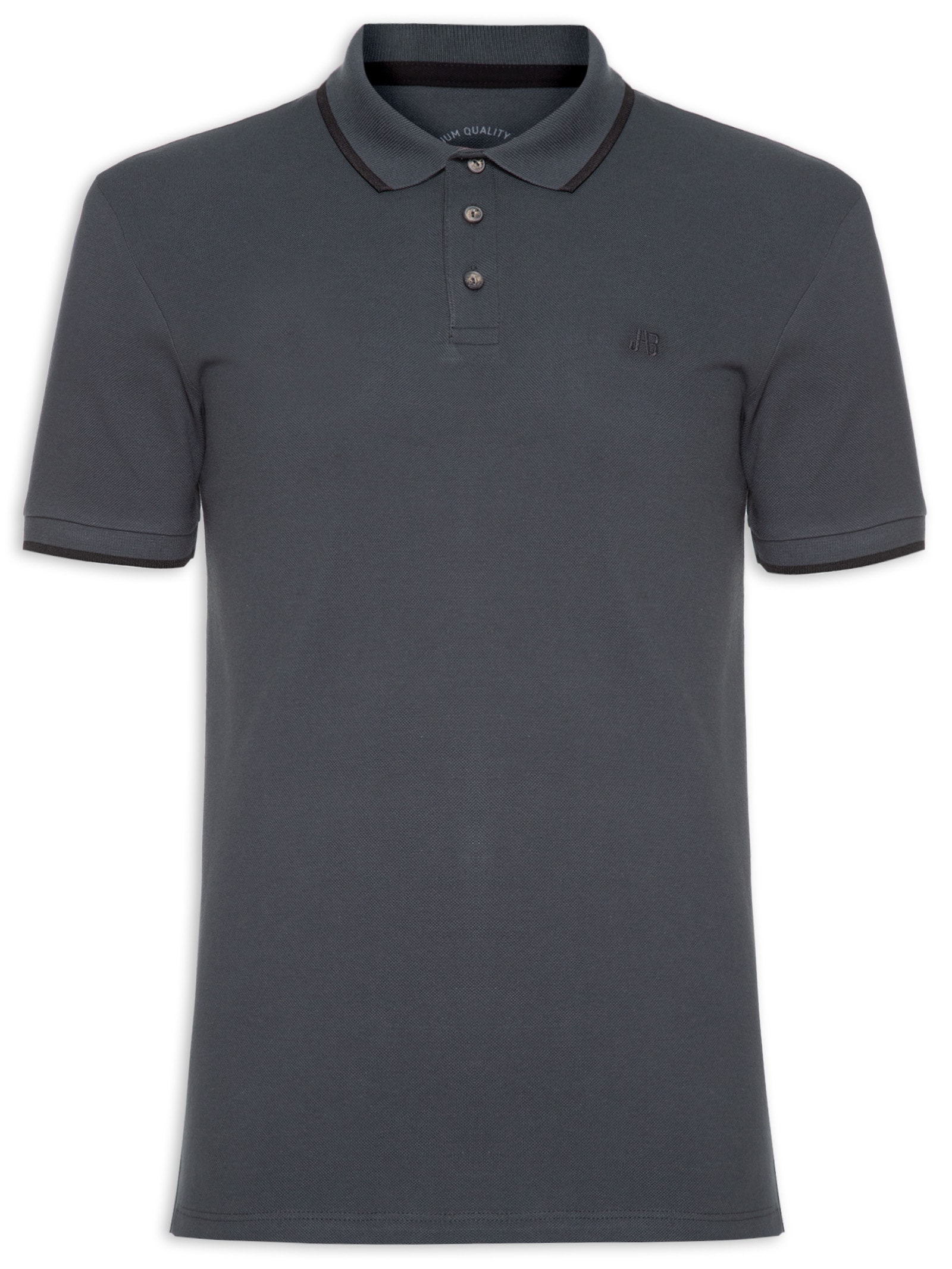 Polo Masculina Básica Com Friso Verde Jab