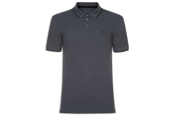 Polo Masculina Básica Com Friso - Verde