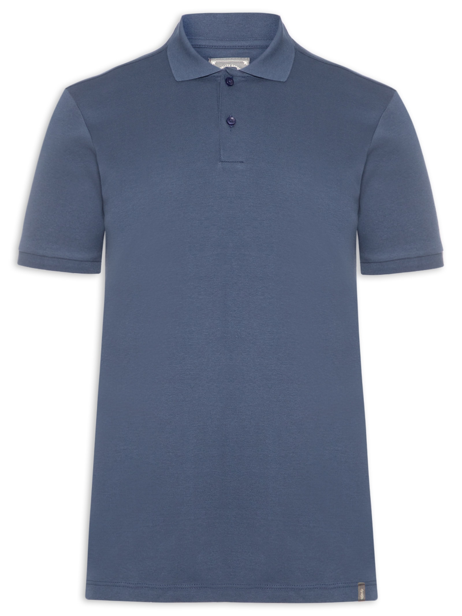 Polo Masculina Básica em Algodão Egípcio Azul Pineapple