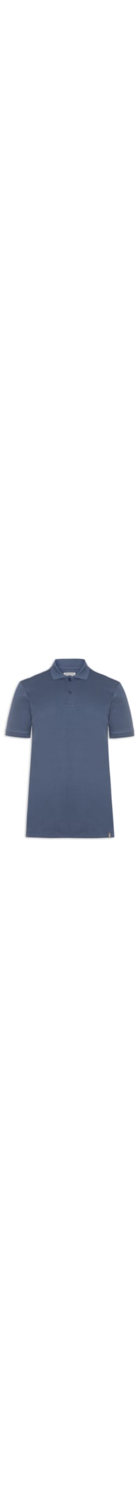 Polo Masculina Básica em Algodão Egípcio - Azul