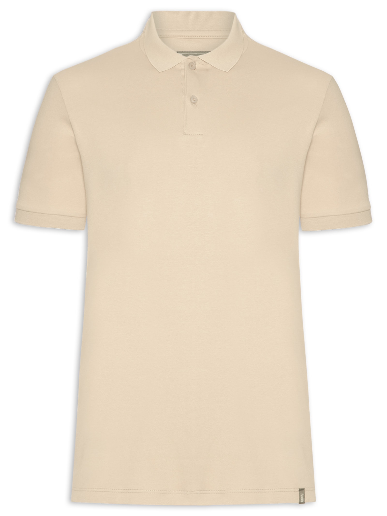 Polo Masculina Básica em Algodão Egípcio Bege Pineapple