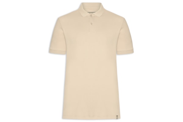 Polo Masculina Básica em Algodão Egípcio - Bege