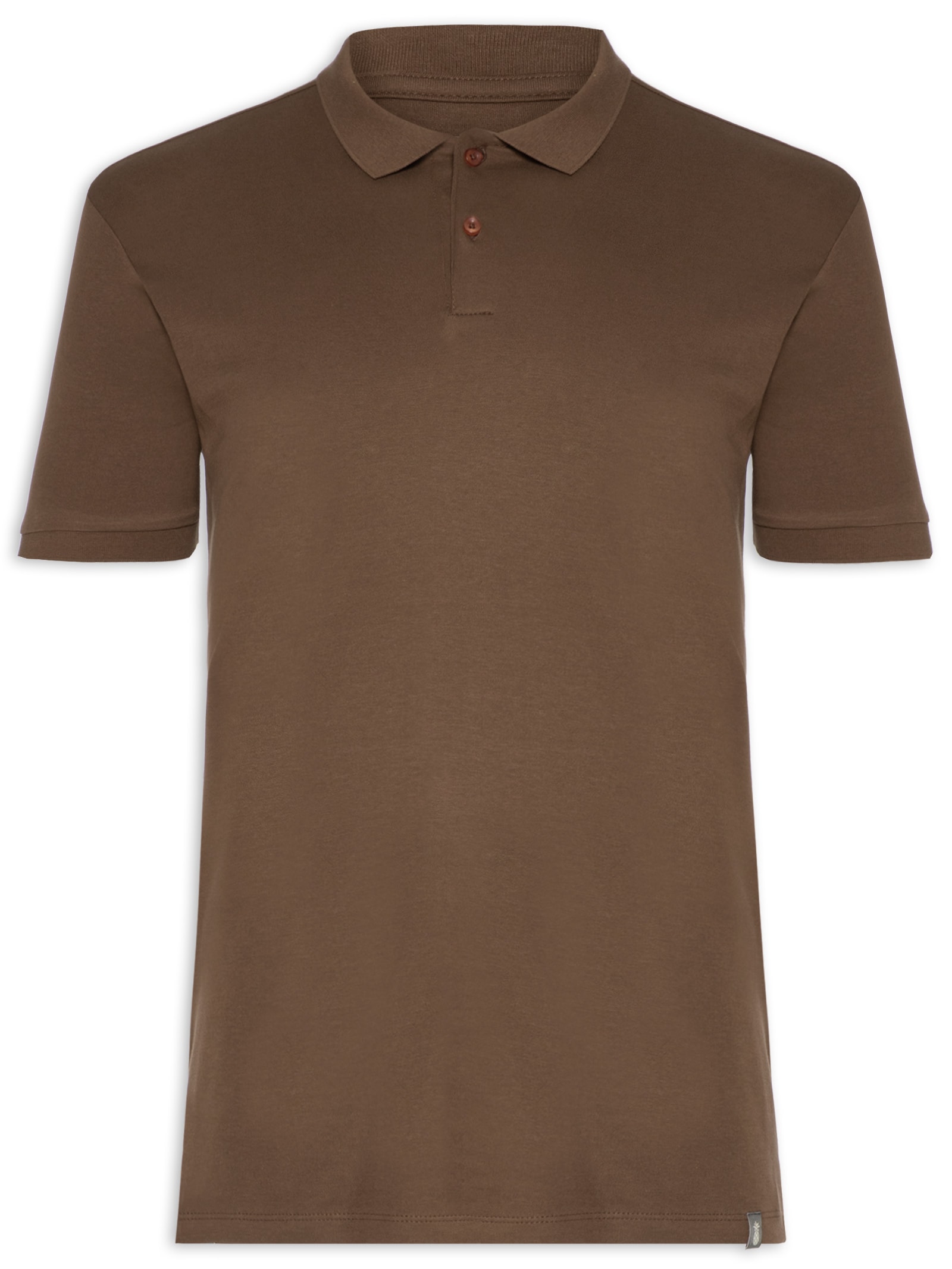 Polo Masculina Básica Em Algodão Egípcio Suedine Marrom Pineapple
