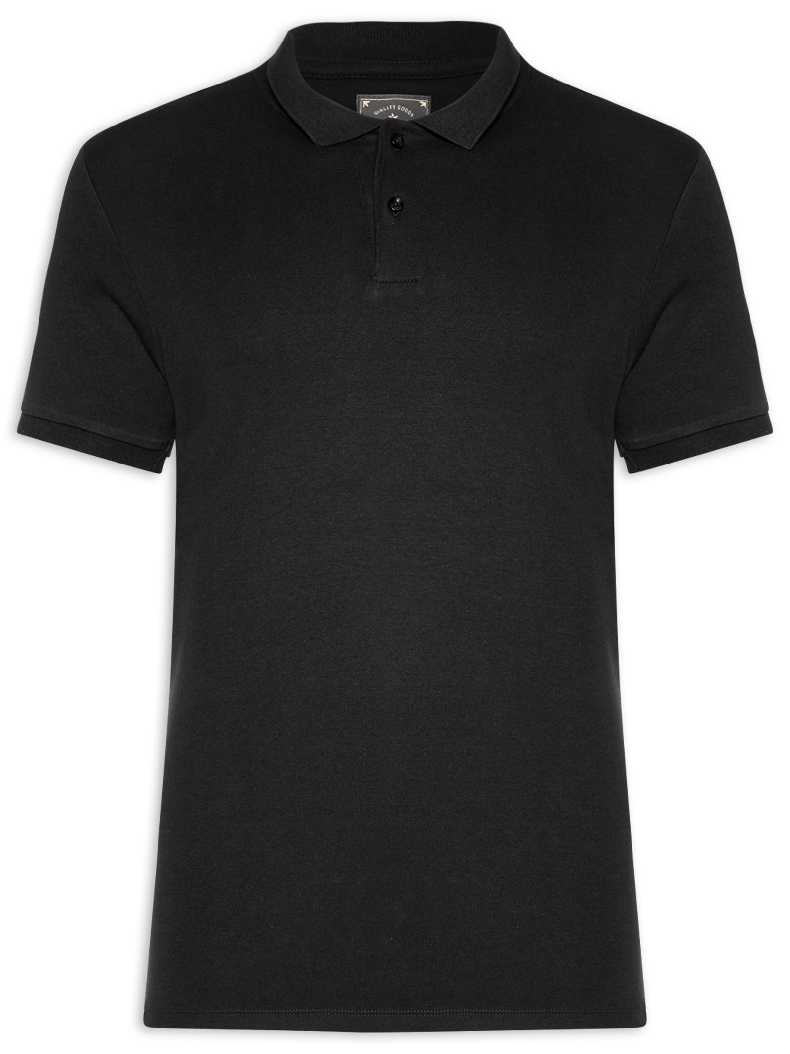 Polo Masculina Básica Em Algodão Egípcio Suedine Preto Pineapple