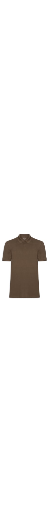 Polo Masculina Básica Em Pique - Marrom
