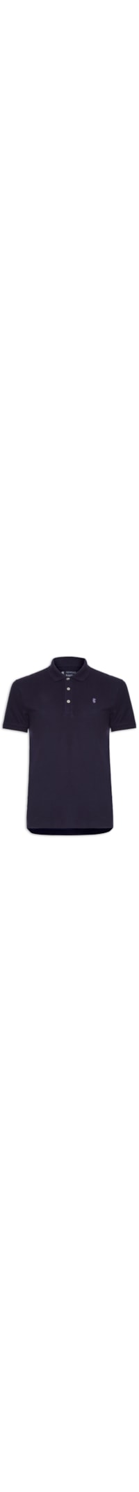 Polo Masculina Básica Em Piquet - Azul