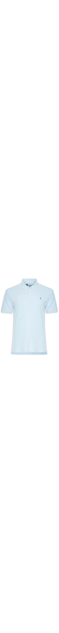 Polo Masculina Básica Em Piquet - Azul