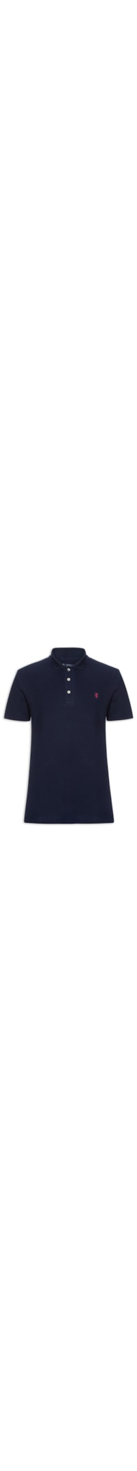 Polo Masculina Básica Em Piquet - Azul
