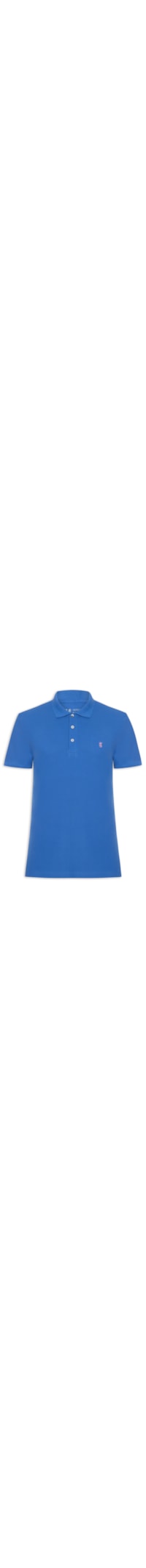 Polo Masculina Básica Em Piquet - Azul