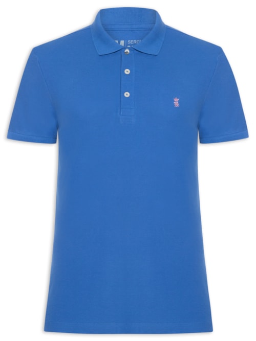 Polo Masculina Básica Em Piquet – Azul