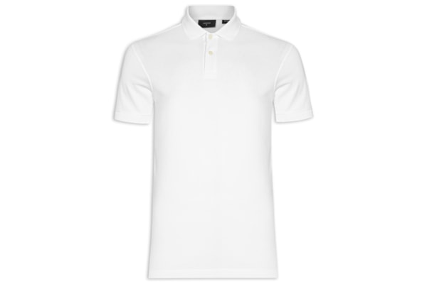Polo Masculina Básica em Piquet - Branco
