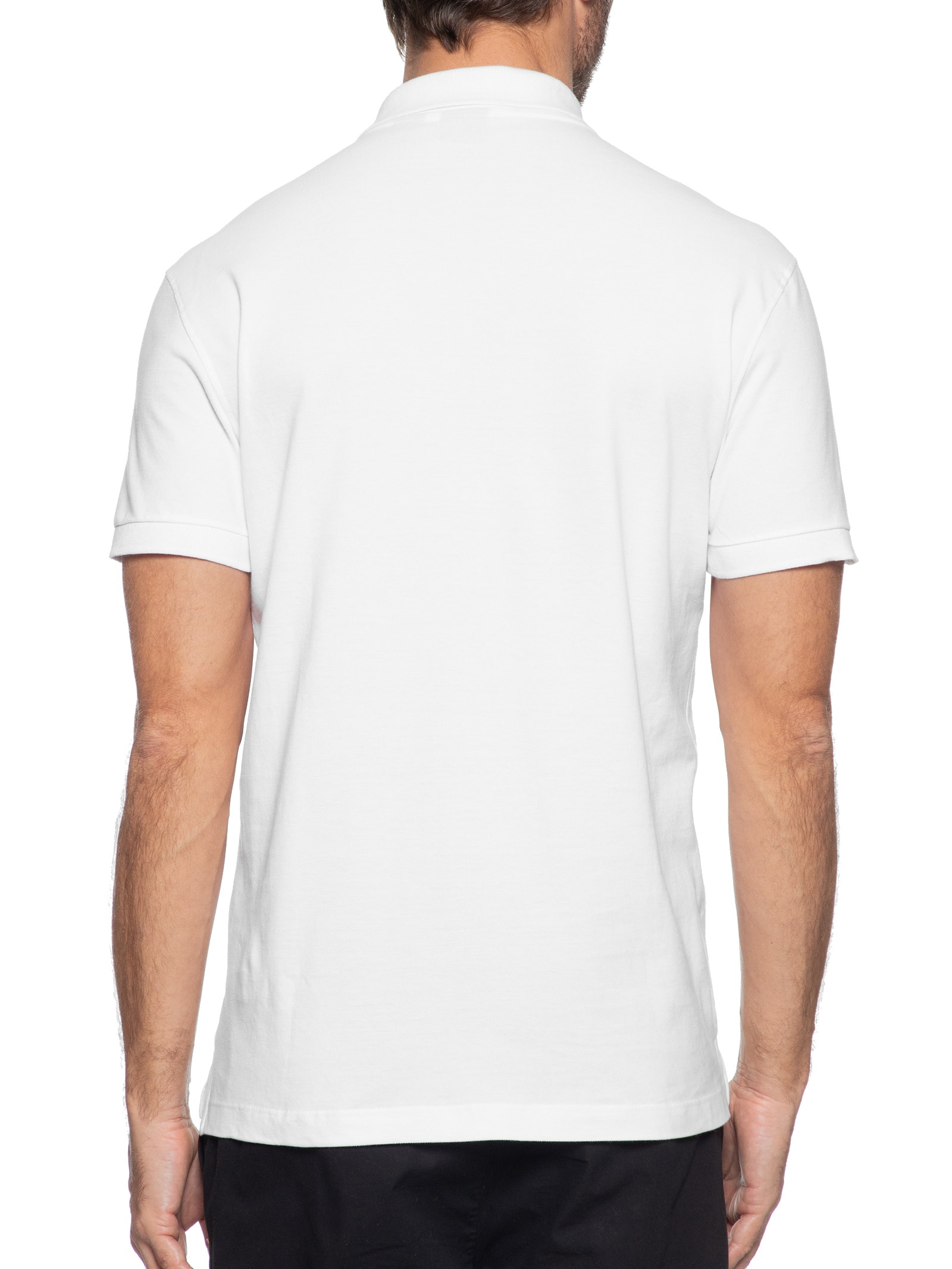 Polo Masculina Básica em Piquet Branco Aramis