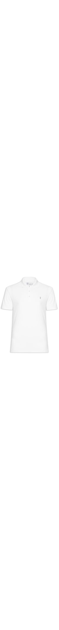 Polo Masculina Básica Em Piquet - Branco
